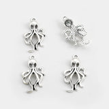 20pcs Tibetan Silver Octopus Charm Pendant DIY Earrings Necklace