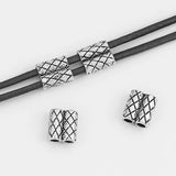20pcs Tibetan Silver Slider Beads Spacer 2mm Leather Cord Bracelet Findings
