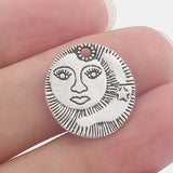 20pcs Tibetan Silver Round Pagan Pendants Star Sun Moon Talisman Jewelry Making