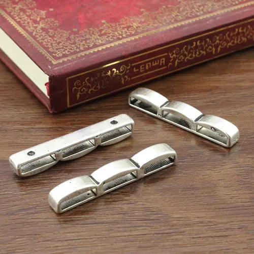20pcs Tibetan Silver Slider For Bracelet Necklace Cord Beads DIY Making 38x6mm