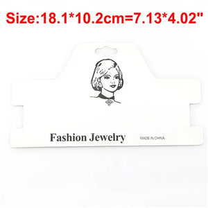 20pcs Top Paper Card White/Kraft/Frosted for Jewelry Display Packaging