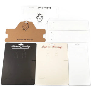 20pcs Top Paper Card White/Kraft/Frosted for Jewelry Display Packaging