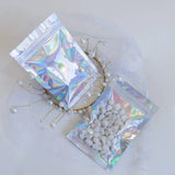20pcs Iridescent Zip Lock Bags Holographic Makeup Storage Food Bag Plastic