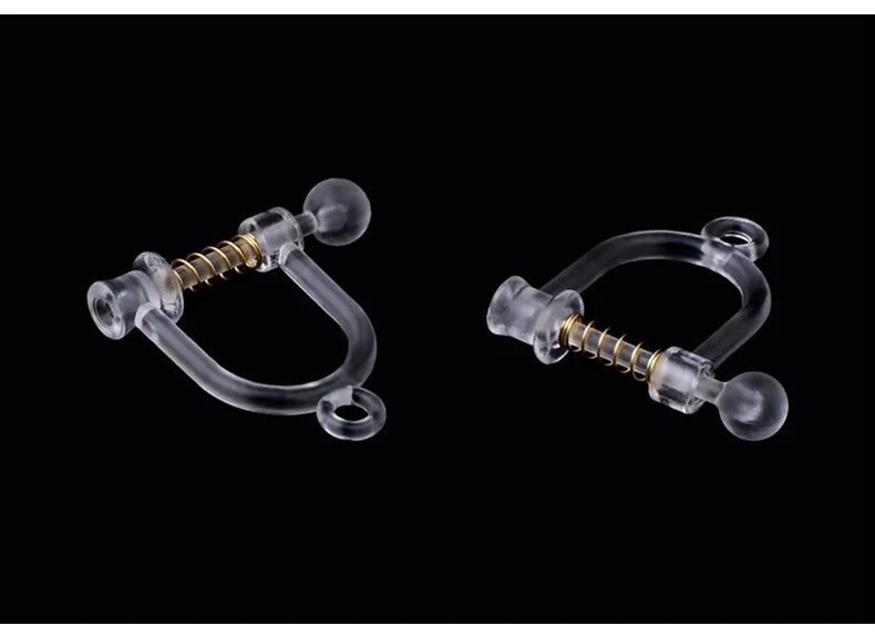 20pcs Clear Resin Pearl Ear Clip for Jewelry Making DIY Earrings