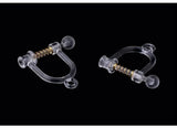 20pcs Clear Resin Pearl Ear Clip for Jewelry Making DIY Earrings