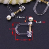 20pcs Clear Resin Spring Pearl Ear Clip DIY Earrings Accessory