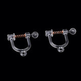 20pcs Clear Resin Pearl Ear Clip for Jewelry Making DIY Earrings