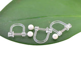 20pcs Clear Resin Spring Pearl Ear Clip DIY Earrings Accessory