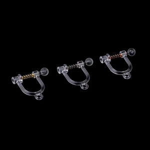 20pcs Clear Resin Pearl Ear Clip for Jewelry Making DIY Earrings