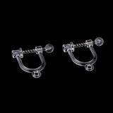 20pcs Clear Resin Pearl Ear Clip for Jewelry Making DIY Earrings