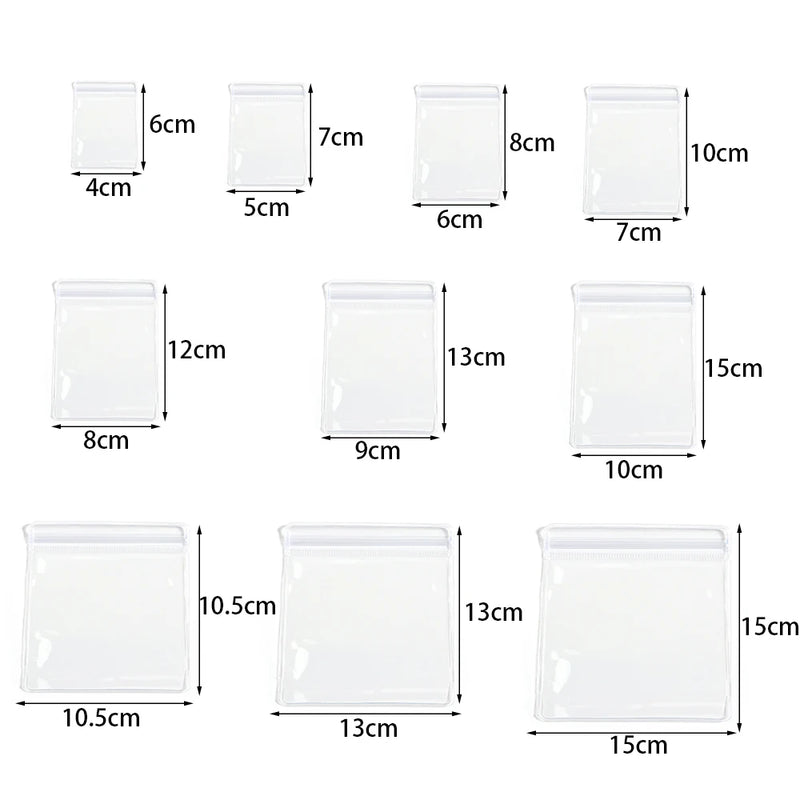 20pcs Transparent PVC Self Sealing Pouch Jewelry Organizer Bags