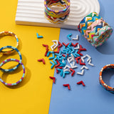 20pcs Enamel Tile Bracelet Beads - Colorful Boho DIY