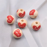 20pcs Romance Heart Wooden Beads for DIY Jewelry Making