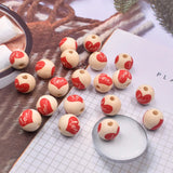 20pcs Romance Heart Wooden Beads for DIY Jewelry Making