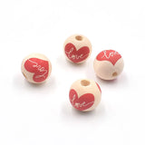 20pcs Romance Heart Wooden Beads for DIY Jewelry Making