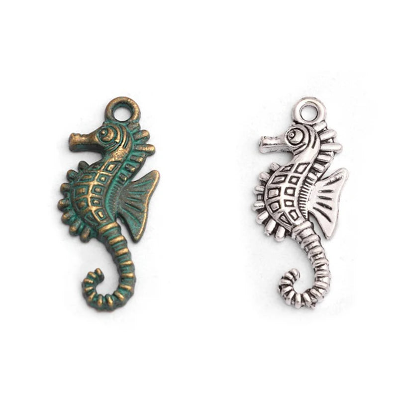 20pcs Hippocampus Seahorse Charm Pendants DIY Jewelry Findings 29x12mm