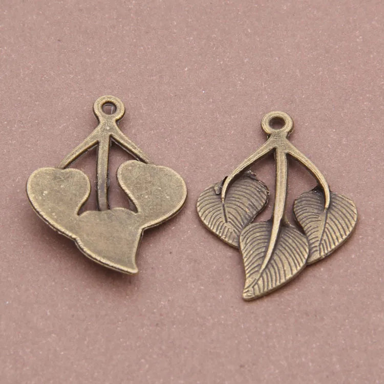 20pcs Vintage Bronze Leaves Pendant DIY Jewelry Making