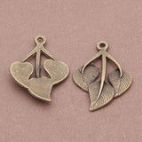 20pcs Vintage Bronze Leaves Pendant DIY Jewelry Making