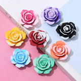 20pcs Luminous Resin Rose Cabochons Flatback Colored Roses Flower Embellishments
