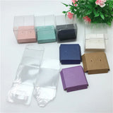 20pcs Waterproof PVC Boxes + 20pcs Earring Card, 4x4x4cm Jewelry Display Box