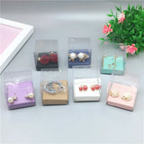 20pcs Waterproof PVC Boxes + 20pcs Earring Card, 4x4x4cm Jewelry Display Box