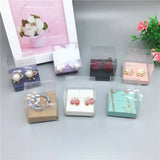 20pcs Waterproof PVC Boxes + 20pcs Earring Card, 4x4x4cm Jewelry Display Box