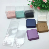 20pcs Waterproof PVC Boxes + 20pcs Earring Card Transparent Jewelry Display Box