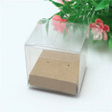 20pcs Waterproof PVC Boxes + 20pcs Earring Card, 4x4x4cm Jewelry Display Box