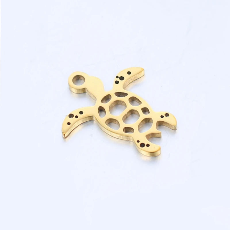 20pcs Stainless Steel Tortoise Charms DIY Anklets Earrings Bracelets