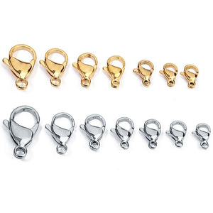 20pcs Stainless Steel Lobster Earrings 2 Colors DIY Stud Jewelry