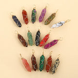 20pcs Rose Crystal Quartz Stone Charms for Jewelry Making