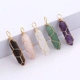 20pcs Rose Crystal Quartz Stone Charms for Jewelry Making
