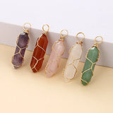 20pcs Rose Crystal Quartz Stone Charms for Jewelry Making