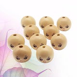 20pcs Smiling Face Head Wooden Bead DIY Jewelry Accessories
