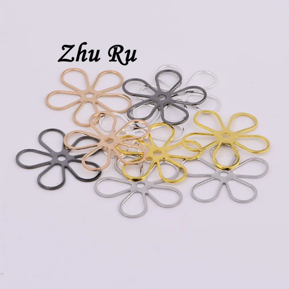 20pcs 19.5mm Charm Plum Petals Flowers Leaves Pendant Vintage DIY Marker