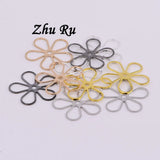 20pcs 19.5mm Charm Plum Petals Flowers Leaves Pendant Vintage DIY Marker