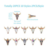 20pcs Enamel Cattle Head Charms for DIY Jewelry Making