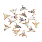 20pcs Enamel Cattle Head Charms for DIY Jewelry Making