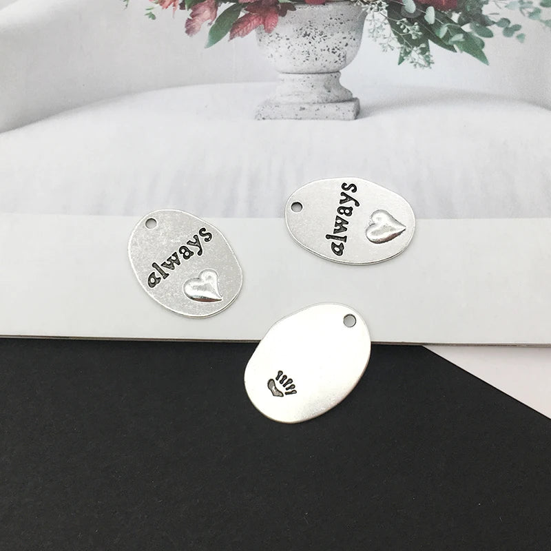20pcs Zinc Alloy Word Letter Charms Pendant for DIY Necklace Bracelet