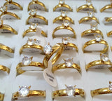 20pcs Zircon 4/ 6mm CZ Rings Wedding Couples Jewerly