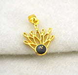 Rhodium Plated 7-Pin Bowling Ball Pendant Jewelry