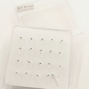 20pcs 925 Silver Nose Ring Crystal Flower Nose Hoop Thin Nose Pie