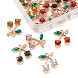 20pcs Mixed Cherry Alloy Rhinestone Pendants DIY Jewelry Findings