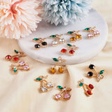 20pcs Mixed Cherry Alloy Rhinestone Pendants DIY Jewelry Findings
