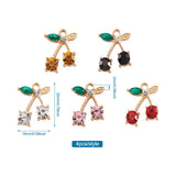 20pcs Mixed Cherry Alloy Rhinestone Pendants DIY Jewelry Findings