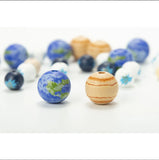 20pcs Celestial Body Flower Earth Round Wooden Beads DIY Home Decoration