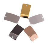 20pcs Geometric Arched Single Hole Rectangular Copper Earrings Pendant