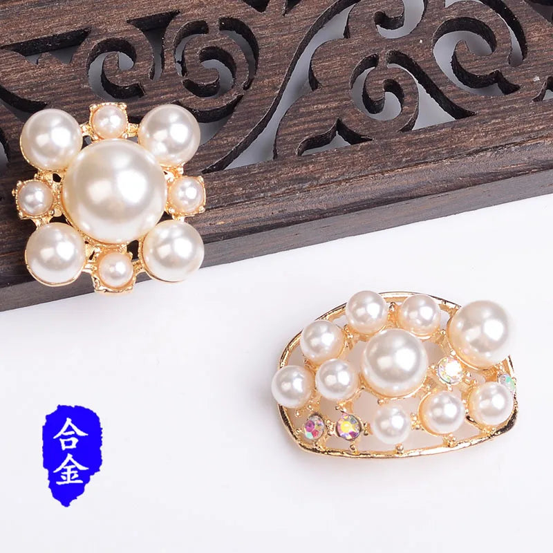 20pcs Rhinestone Leaf Charm Flower Pendant for DIY Wedding Jewelry
