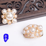 20pcs Rhinestone Leaf Charm Flower Pendant for DIY Wedding Jewelry
