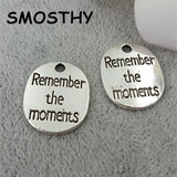 20pcs Oval Remember Moments Charm Pendant for DIY Jewelry